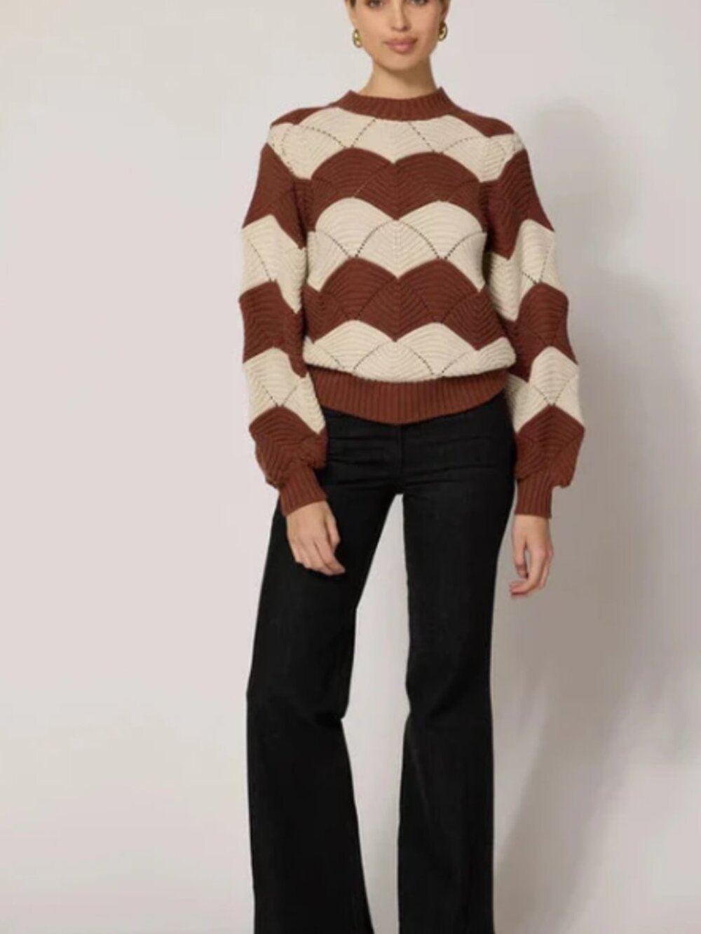 Cleobella Kori Organic Cotton Scallop Stitch Sweater | Size XS - Picture 2 of 7